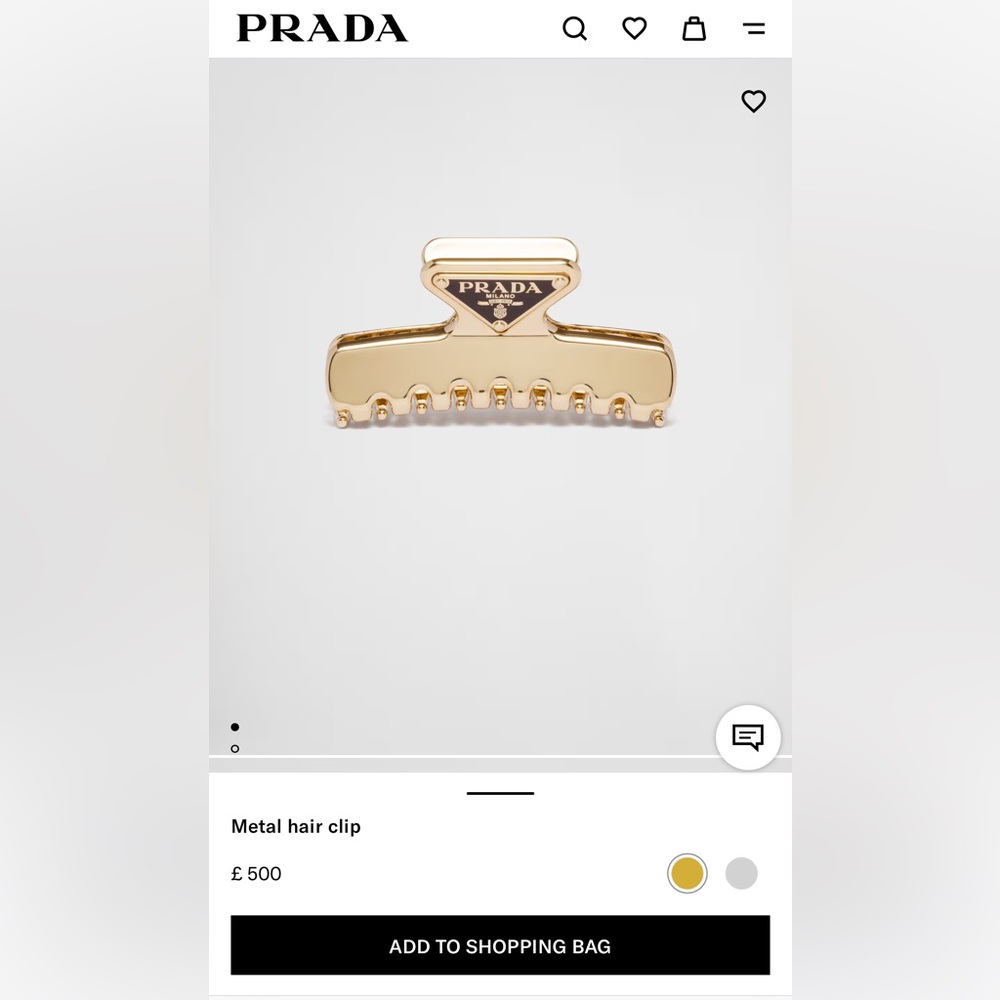 Prada Metallic Gold Hair Accessory
